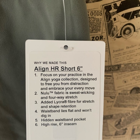 NWT Lululemon grey sage align shorts 6” - Picture 4 of 10